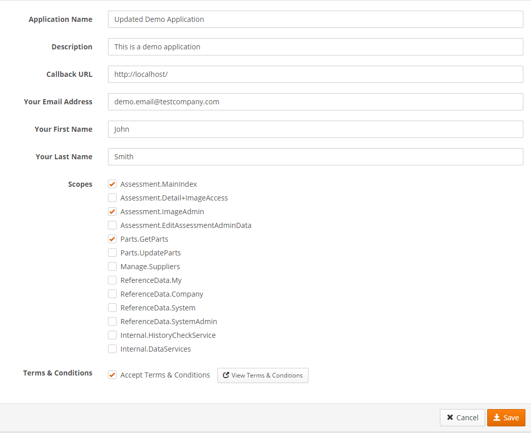 editing an application